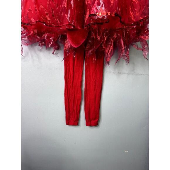 Spirit Halloween Kids Fiery Devil Costume Red Dress Horns Girl's Size L Cosplay - Picture 11 of 12